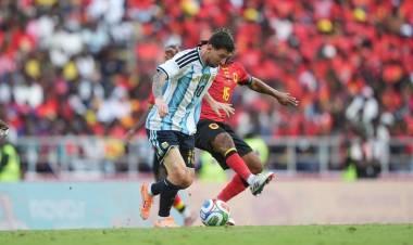 Argentina venció a Angola en el festejo del cincuentenario de su independencia