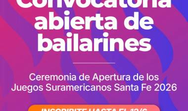 ¿Querés ser parte de la historia? Abren las audiciones para la Ceremonia de Apertura de los Juegos Suramericanos Santa Fe 2026