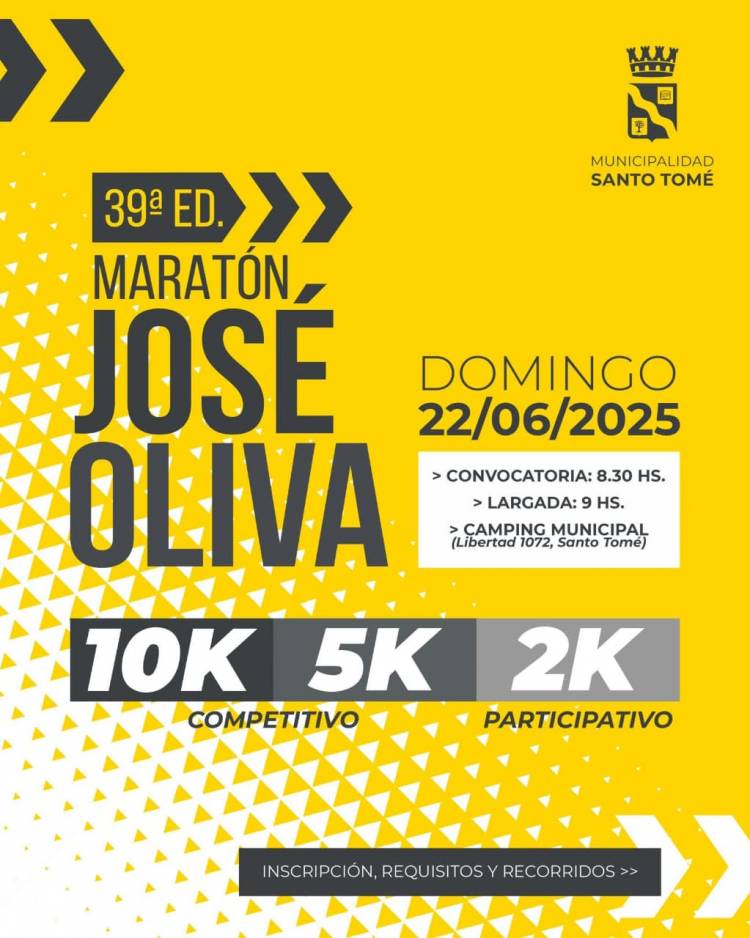 Llega una nueva edición de la Maratón José Oliva: inscripciones Abiertas