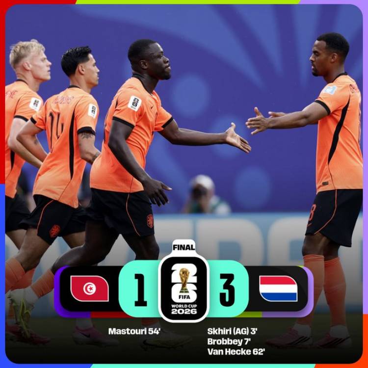 Países Bajos venció a Túnez y accedió primero a 16avos de final del Mundial 2026